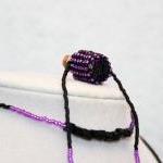 Beaded Bottle Necklace In Purple And Black